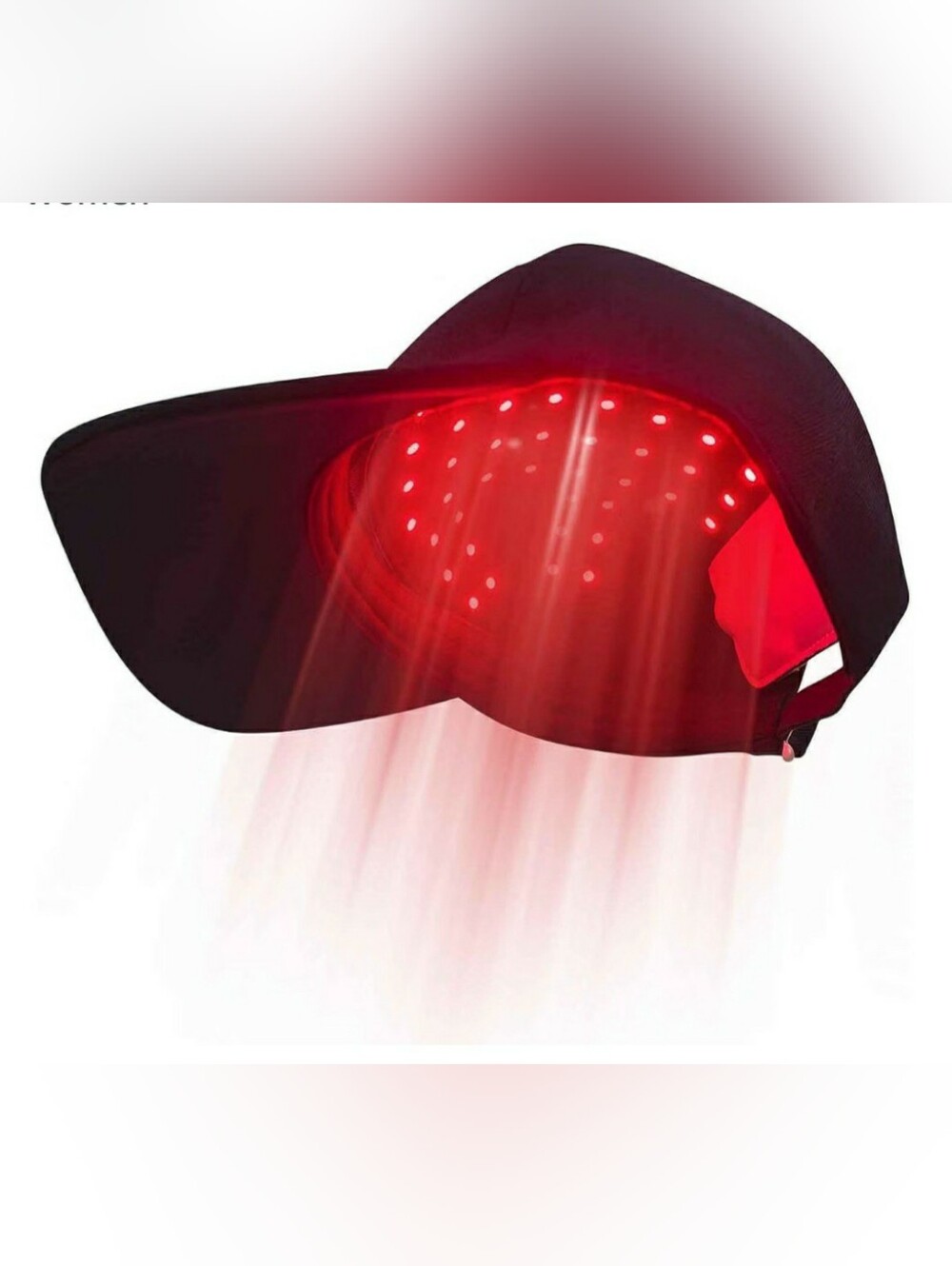 Red LED Therapy Cap for Scalp Health - Black